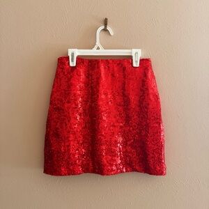 Tipsy Elves Sparkling Red Mini Skirt